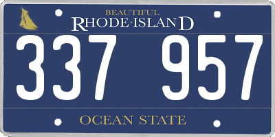 RI license plate 337957