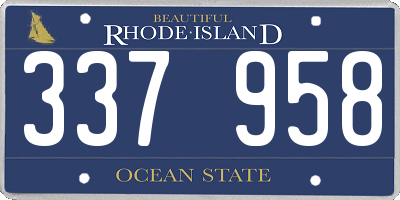 RI license plate 337958