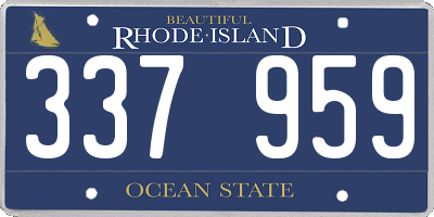 RI license plate 337959