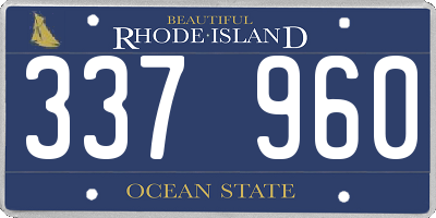RI license plate 337960