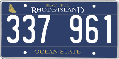 RI license plate 337961