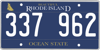 RI license plate 337962