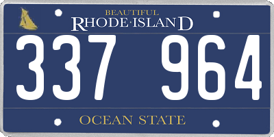 RI license plate 337964