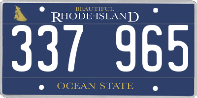 RI license plate 337965