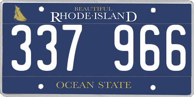 RI license plate 337966