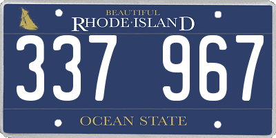 RI license plate 337967