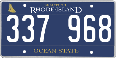 RI license plate 337968