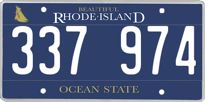 RI license plate 337974