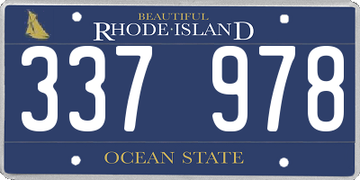 RI license plate 337978
