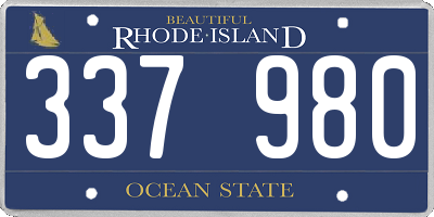 RI license plate 337980