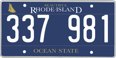 RI license plate 337981