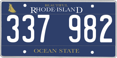 RI license plate 337982