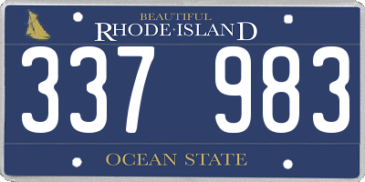 RI license plate 337983