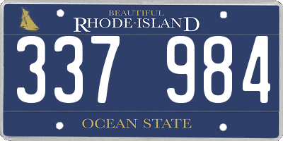 RI license plate 337984