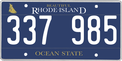 RI license plate 337985