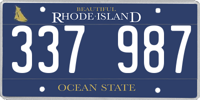 RI license plate 337987