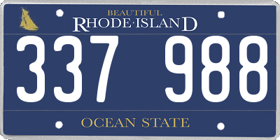 RI license plate 337988