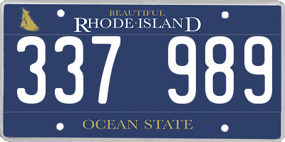 RI license plate 337989