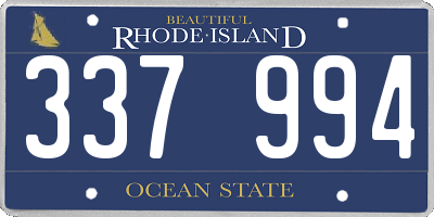 RI license plate 337994