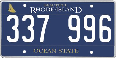 RI license plate 337996