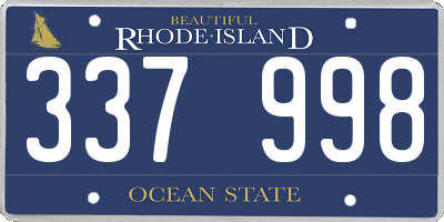 RI license plate 337998