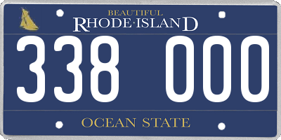 RI license plate 338000