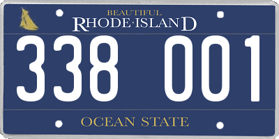 RI license plate 338001