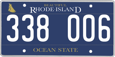 RI license plate 338006