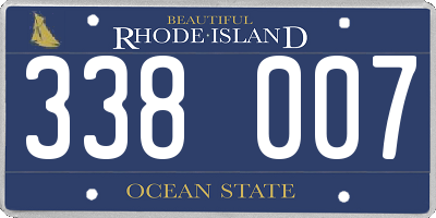 RI license plate 338007