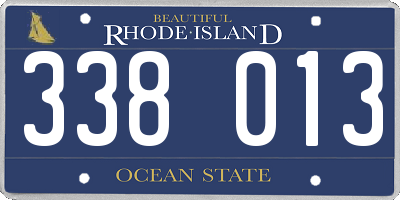 RI license plate 338013