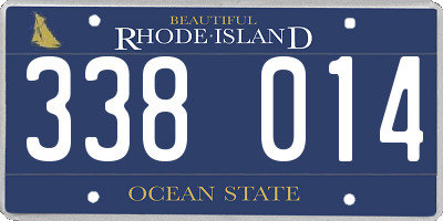 RI license plate 338014