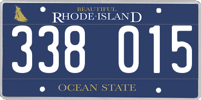 RI license plate 338015