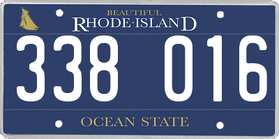 RI license plate 338016
