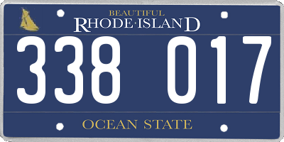 RI license plate 338017