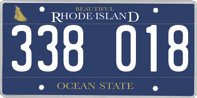 RI license plate 338018