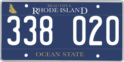 RI license plate 338020