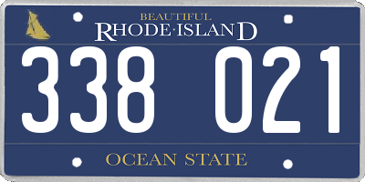 RI license plate 338021