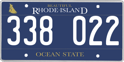 RI license plate 338022