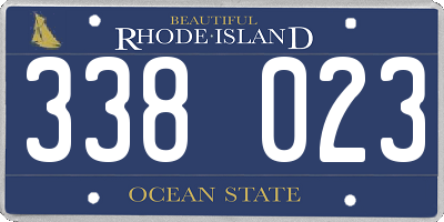 RI license plate 338023