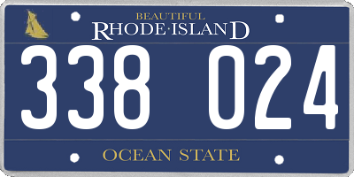 RI license plate 338024