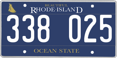 RI license plate 338025