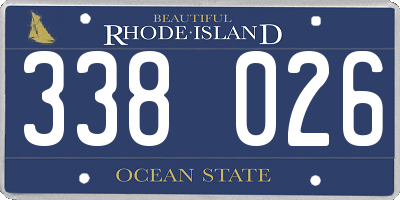 RI license plate 338026
