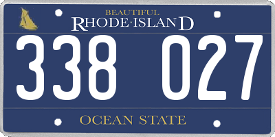 RI license plate 338027