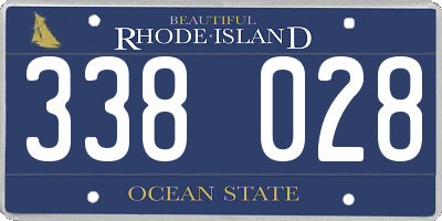 RI license plate 338028