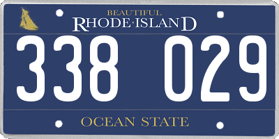 RI license plate 338029