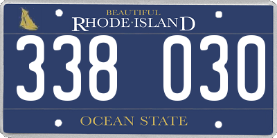 RI license plate 338030