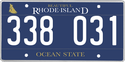 RI license plate 338031