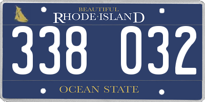 RI license plate 338032