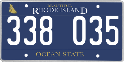 RI license plate 338035