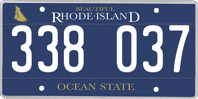 RI license plate 338037